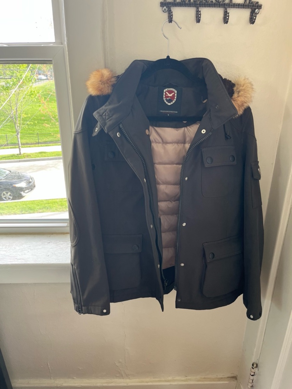 1 Madison Green Puffer Parka w/ Fur-Trim Hood